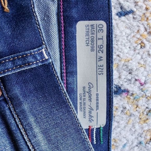 Diesel Grupee Ankle Super Slim Skinny Low Waist Stretch Size 26 NWOT - Picture 6 of 16